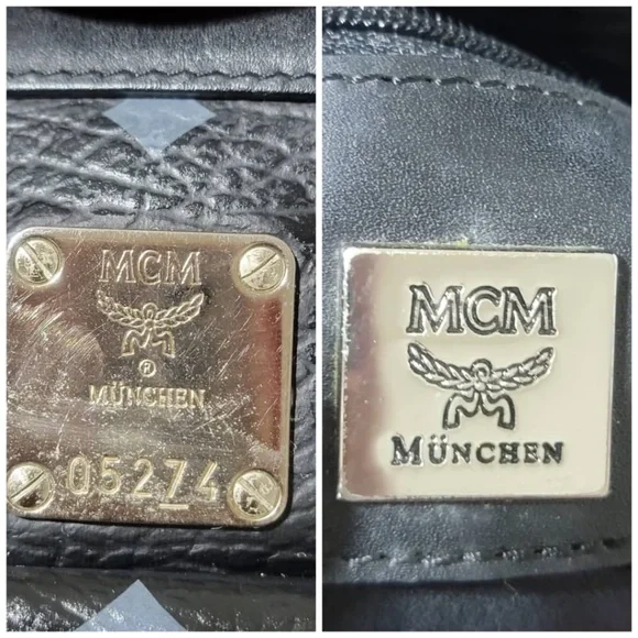 Authentic MCM Small Visetos Coated Canvas and Leather Pocket Tote Black - Picture 5 of 13